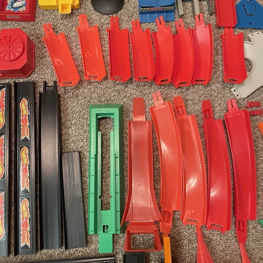 Hot Wheels Flame Track Lot Vintage 80s 90s  Connectors Shooters Track‎ Lot